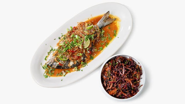 Low Carb Sweet Chilli Sea Bream and Asian Slaw